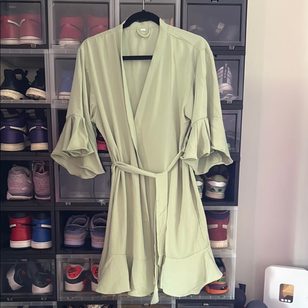 Source Unknown Green Wrap Robe Intimates
